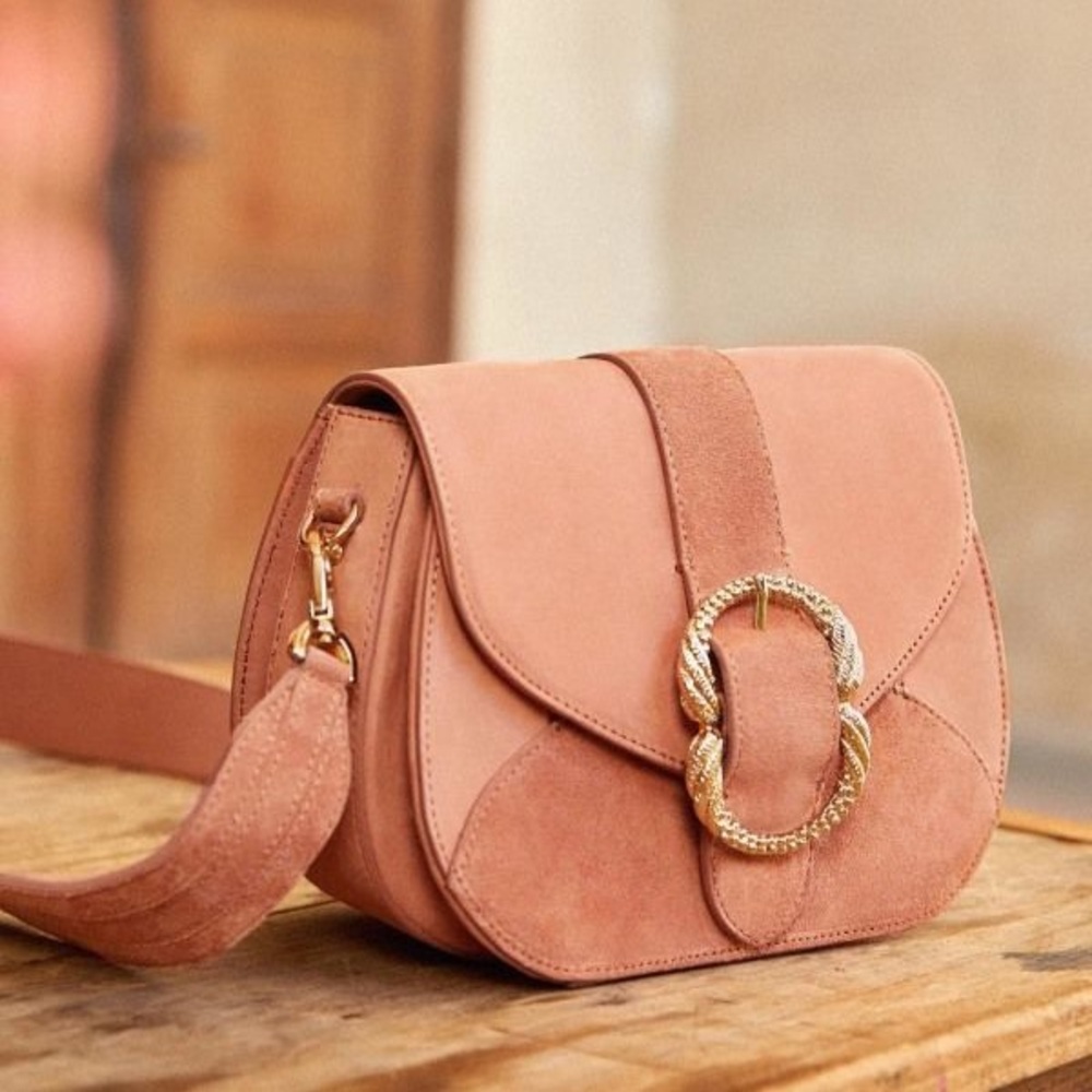 Sézane Oli bag in blush with light gold hardware, new with tags/box